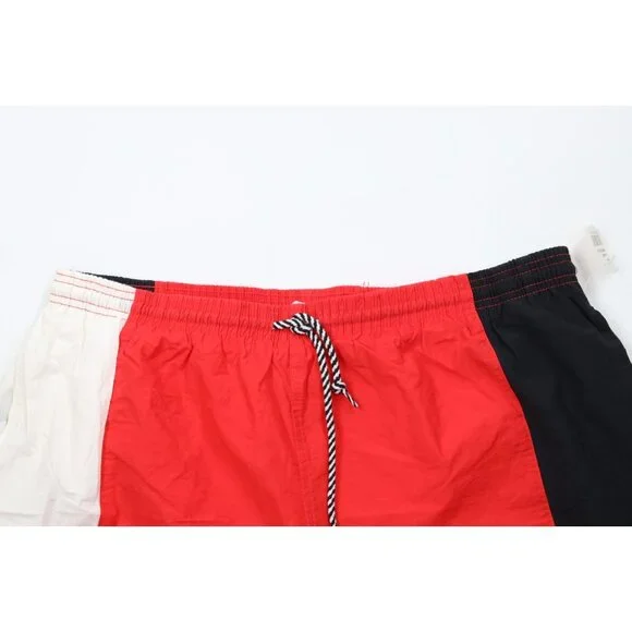 Deadstock Vintage 90s Streetwear Mens XL Sailing Color Block Lined Shorts Trunks